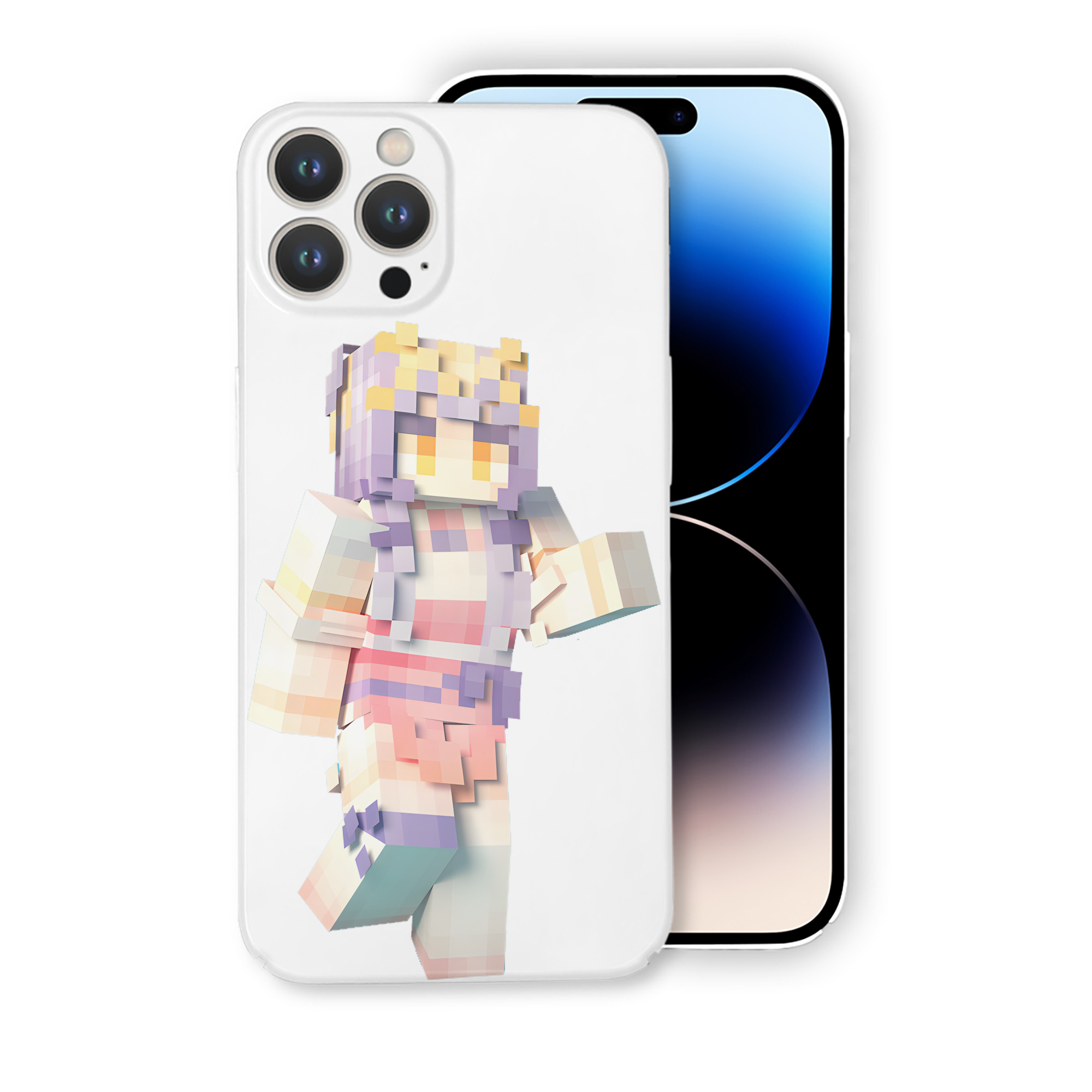 （画像用） マインクラフト ブロックの世界 Minecraft MC Block world 【iPhone 14シリーズ対応】ハードケース
